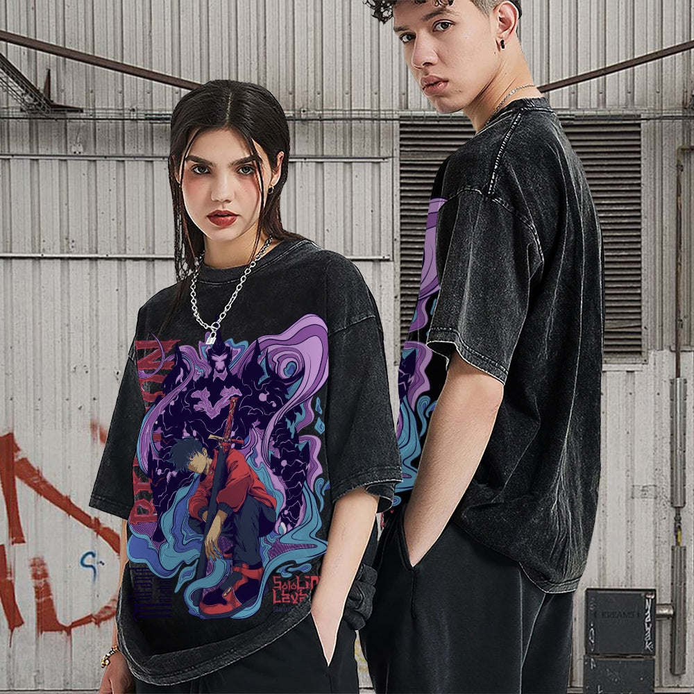 Unisex Vintage Washed Tee solo leveling