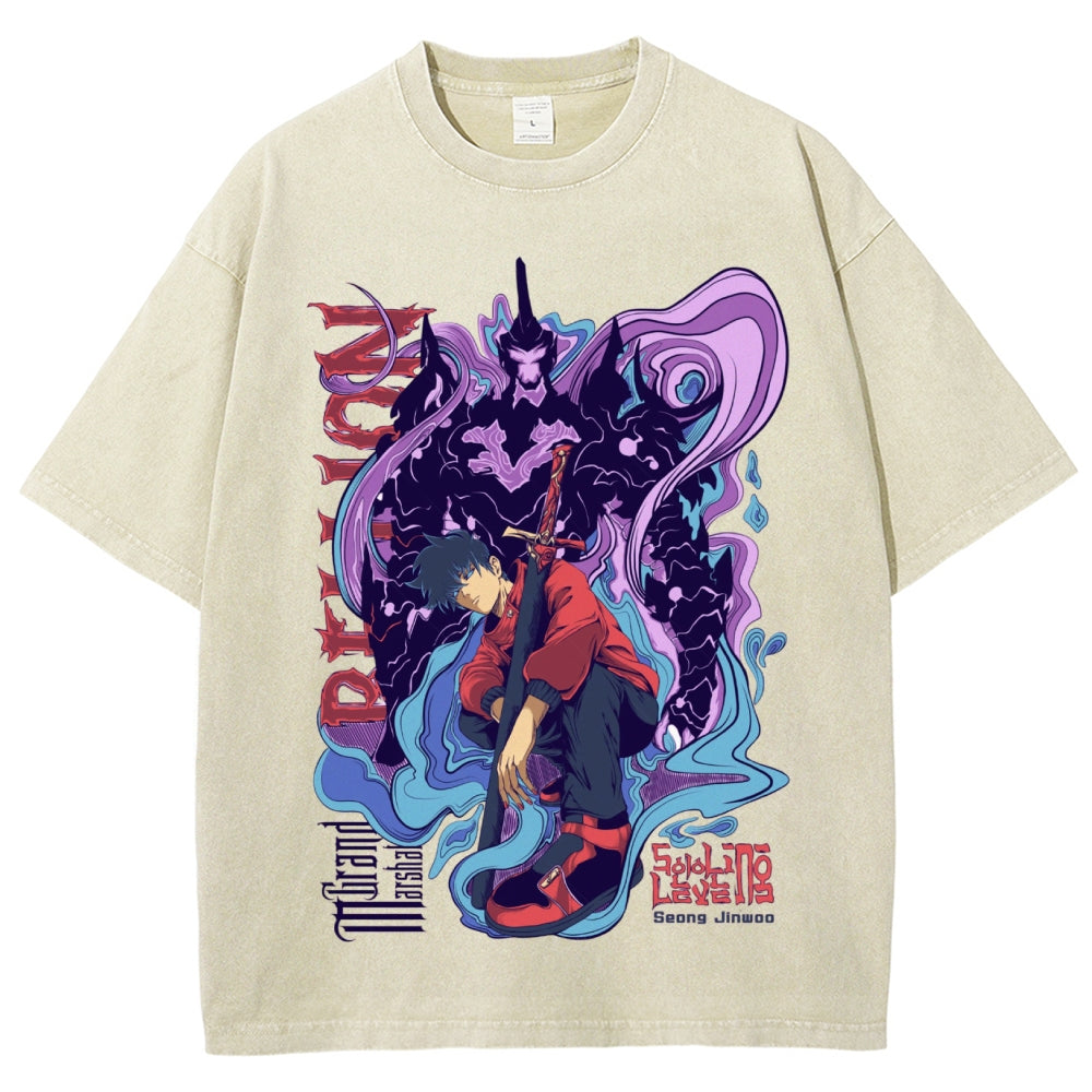 Unisex Vintage Washed Tee solo leveling