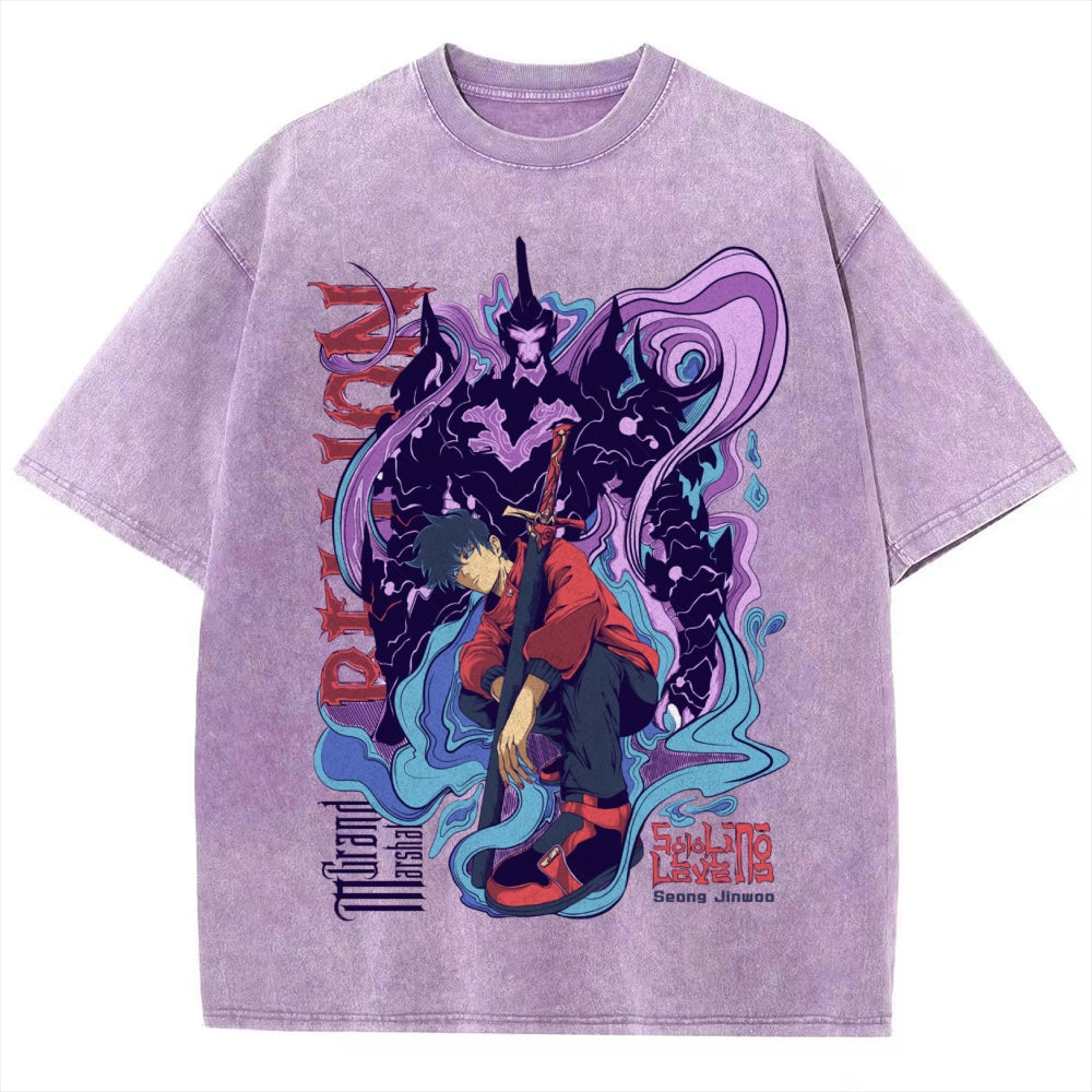 Unisex Vintage Washed Tee solo leveling
