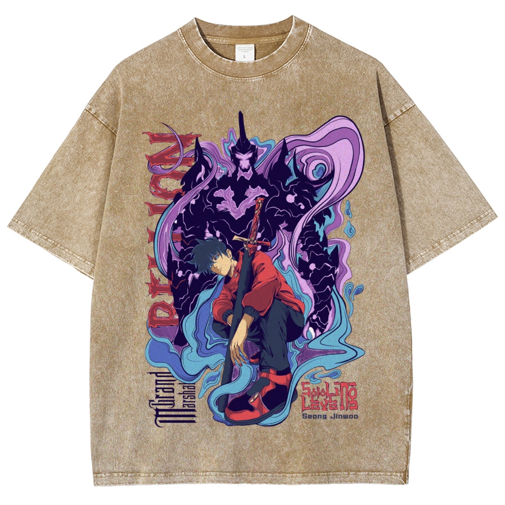 Unisex Vintage Washed Tee solo leveling