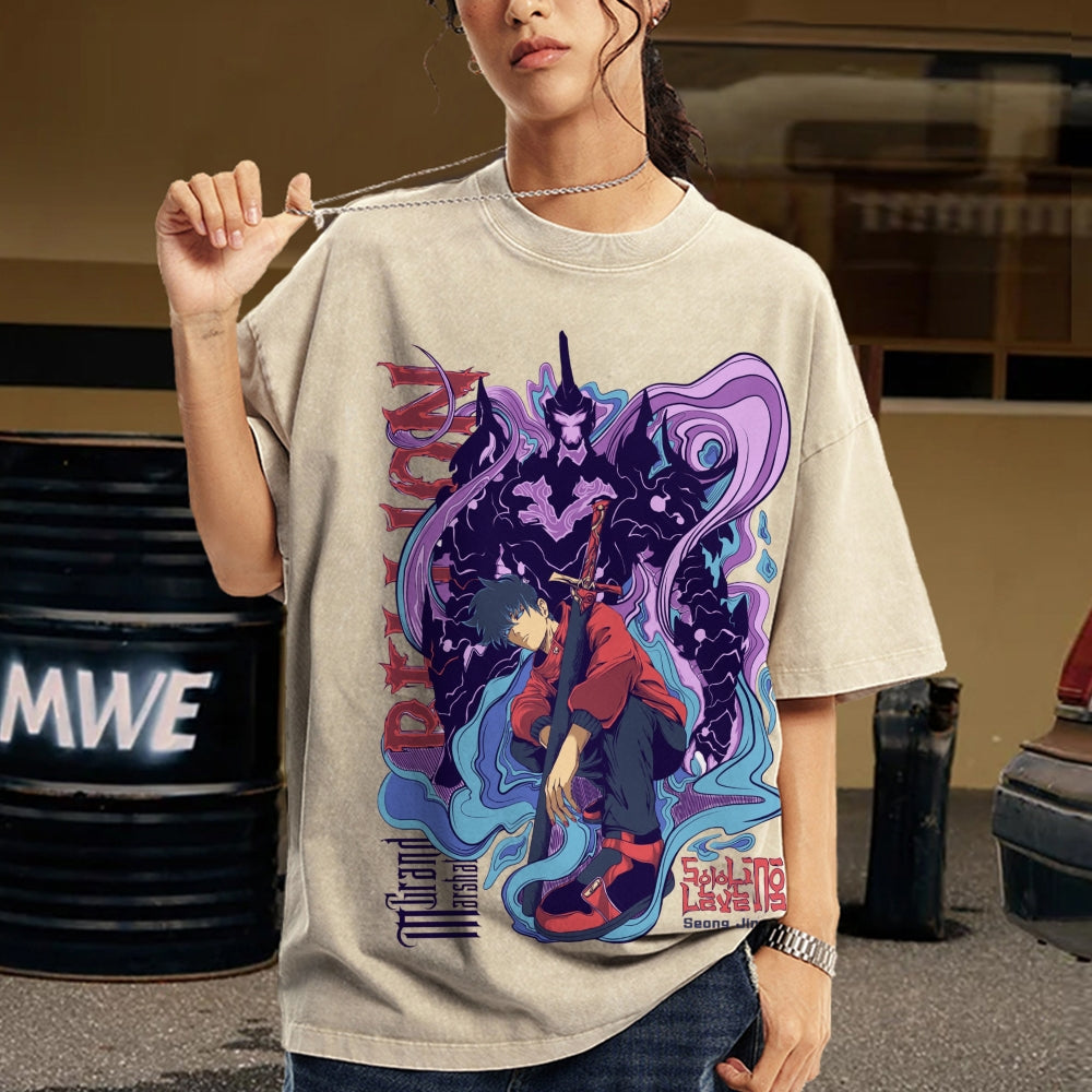 Unisex Vintage Washed Tee solo leveling
