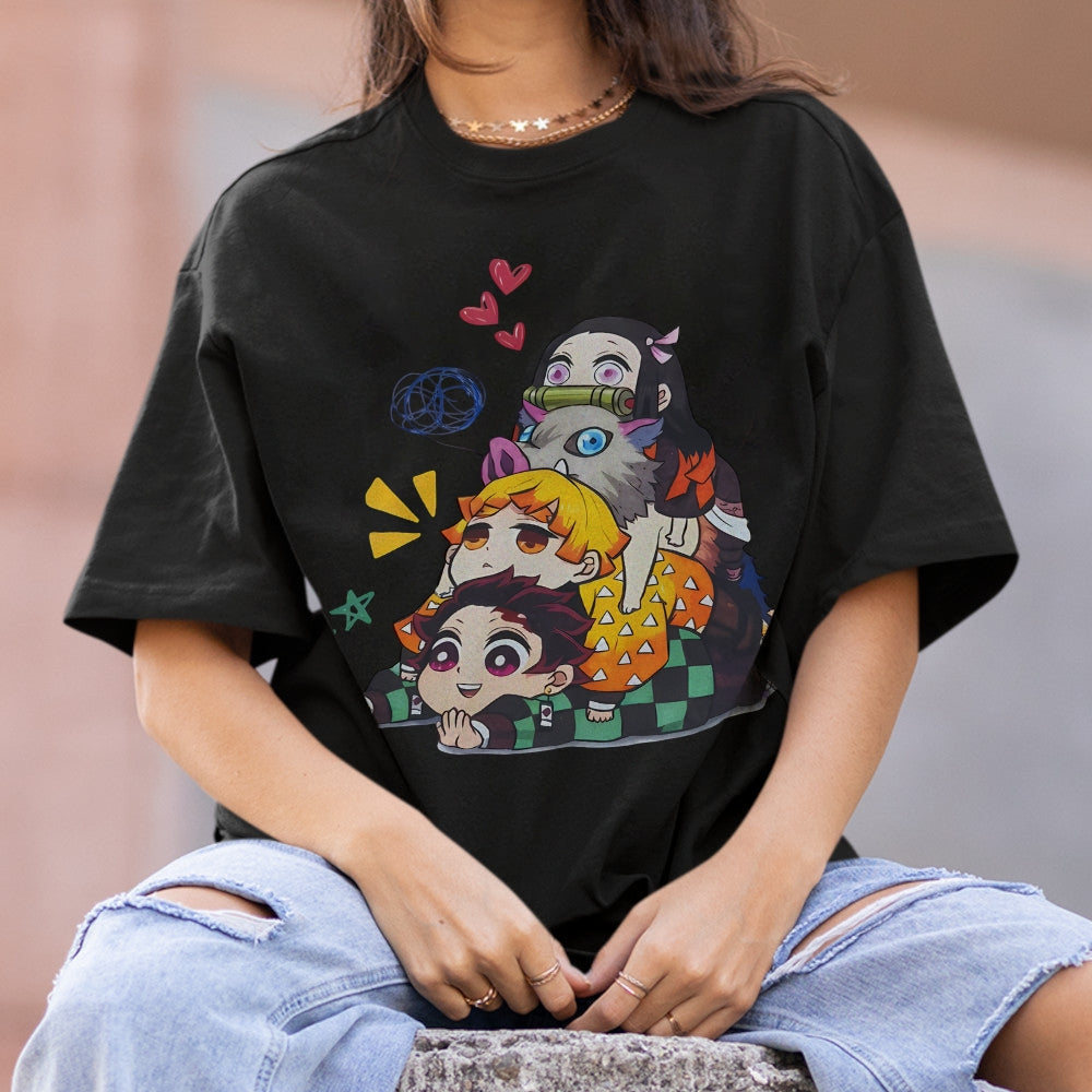 Demon Slayer Pure Cotton Unisex Crew Neck Anime T-Shirt