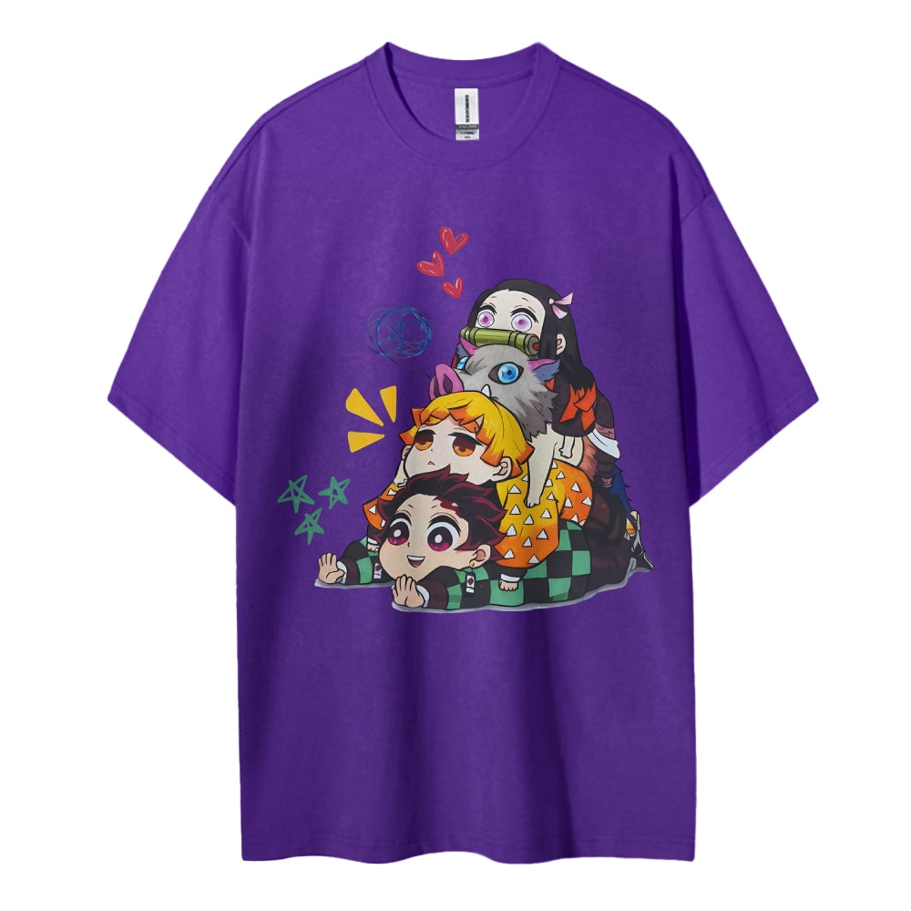 Demon Slayer Pure Cotton Unisex Crew Neck Anime T-Shirt