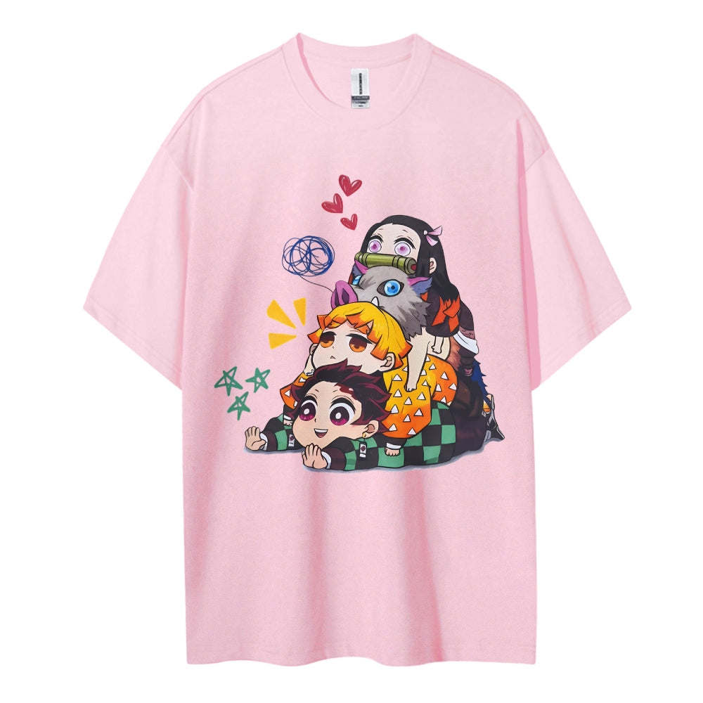 Demon Slayer Pure Cotton Unisex Crew Neck Anime T-Shirt