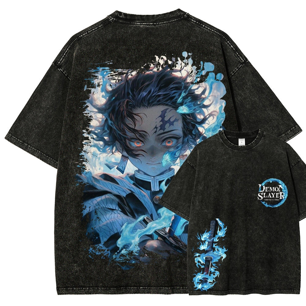 Unisex Fit Washed T-Shirt Demon Slayer