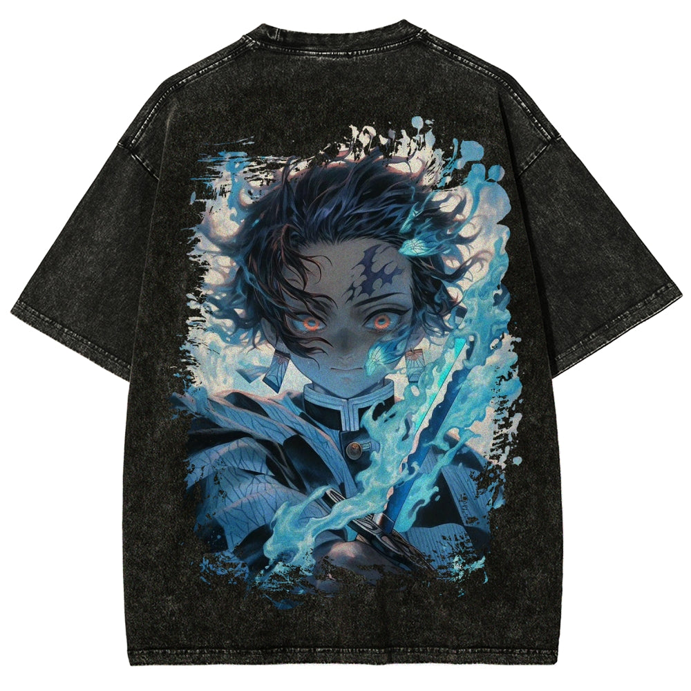 Unisex Fit Washed T-Shirt Demon Slayer