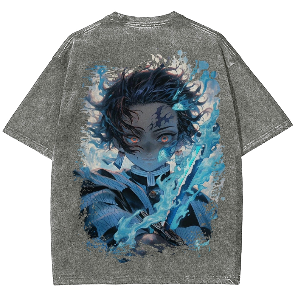 Unisex Fit Washed T-Shirt Demon Slayer