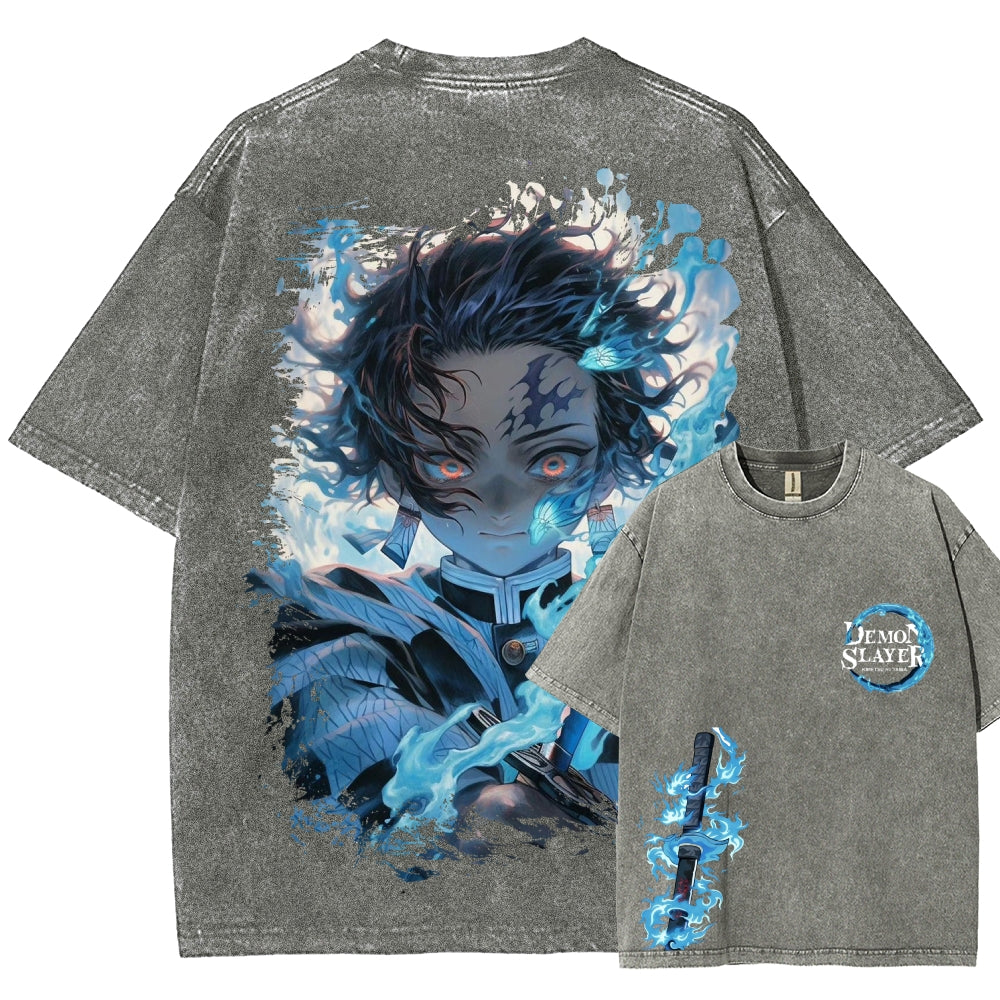 Unisex Fit Washed T-Shirt Demon Slayer