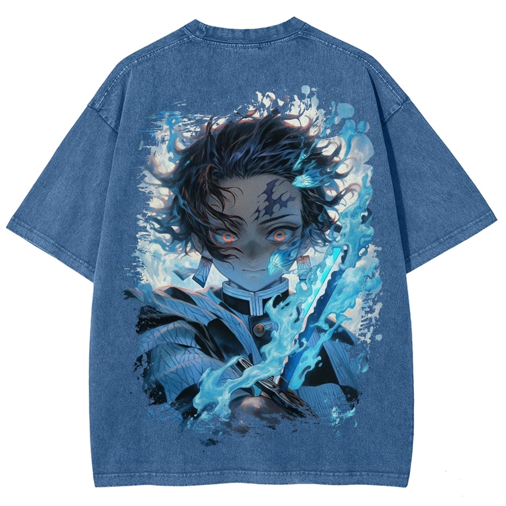 Unisex Fit Washed T-Shirt Demon Slayer