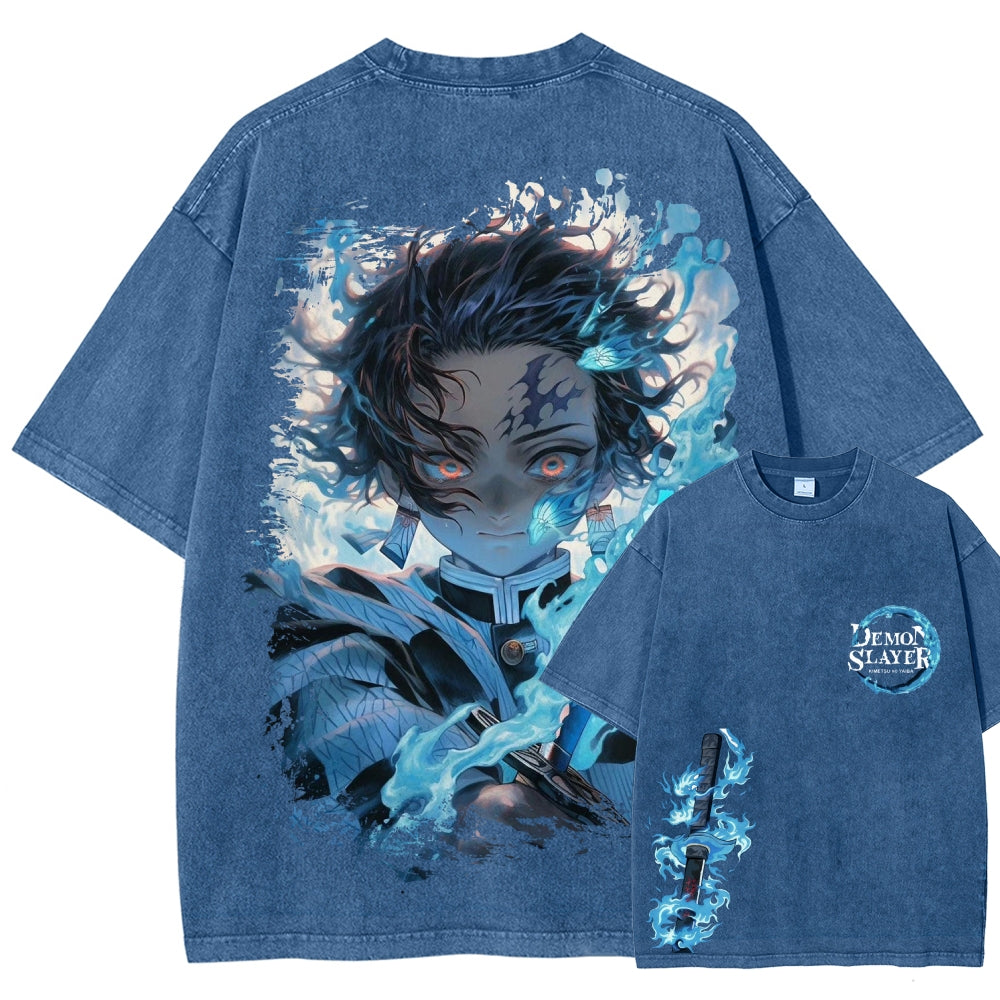 Unisex Fit Washed T-Shirt Demon Slayer