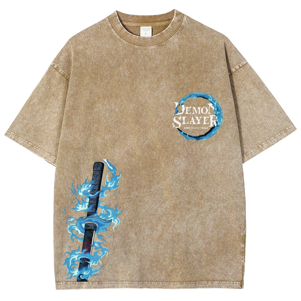 Unisex Fit Washed T-Shirt Demon Slayer