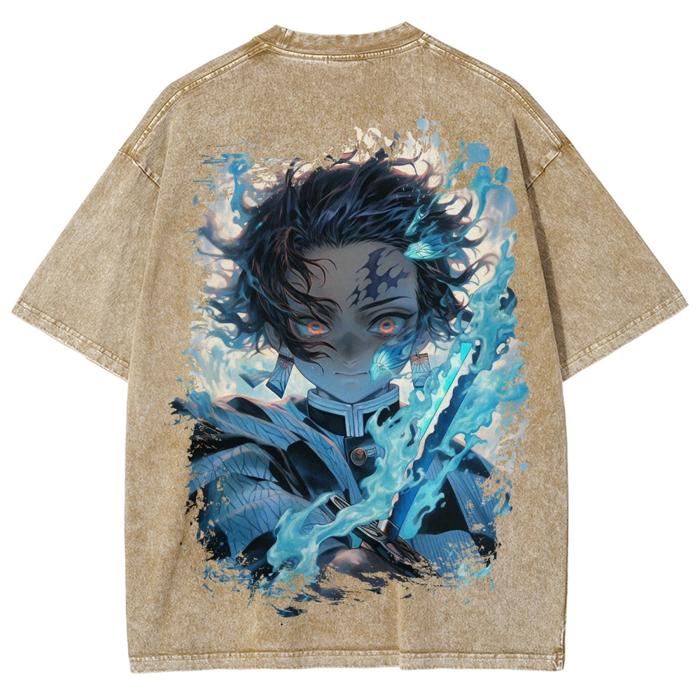 Unisex Fit Washed T-Shirt Demon Slayer