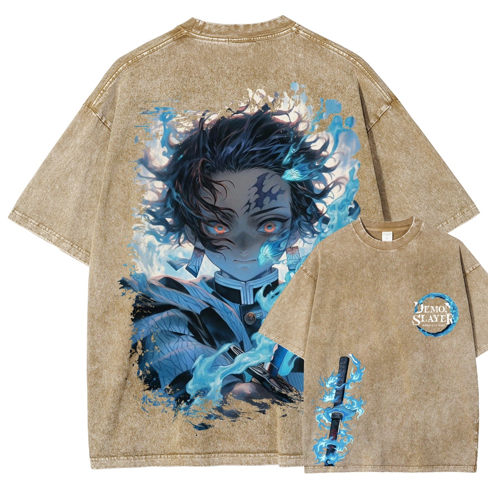 Unisex Fit Washed T-Shirt Demon Slayer