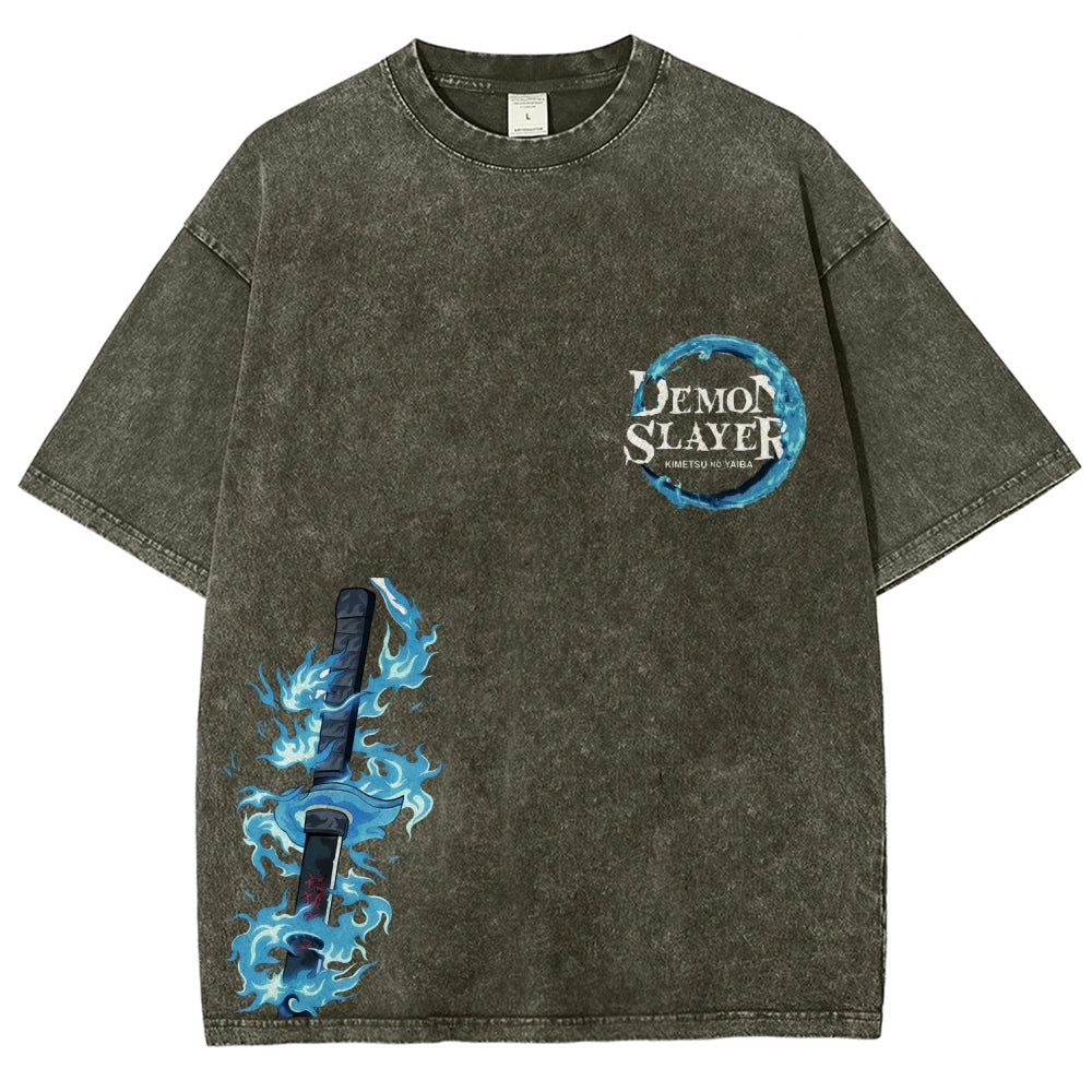 Unisex Fit Washed T-Shirt Demon Slayer