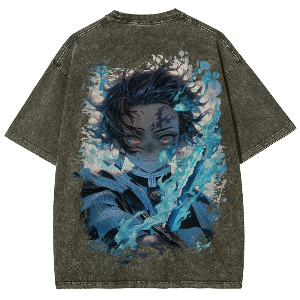 Unisex Fit Washed T-Shirt Demon Slayer