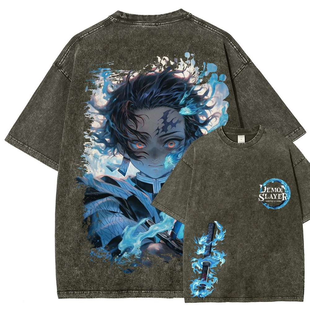 Unisex Fit Washed T-Shirt Demon Slayer