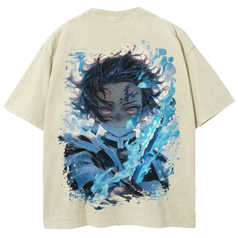Unisex Fit Washed T-Shirt Demon Slayer