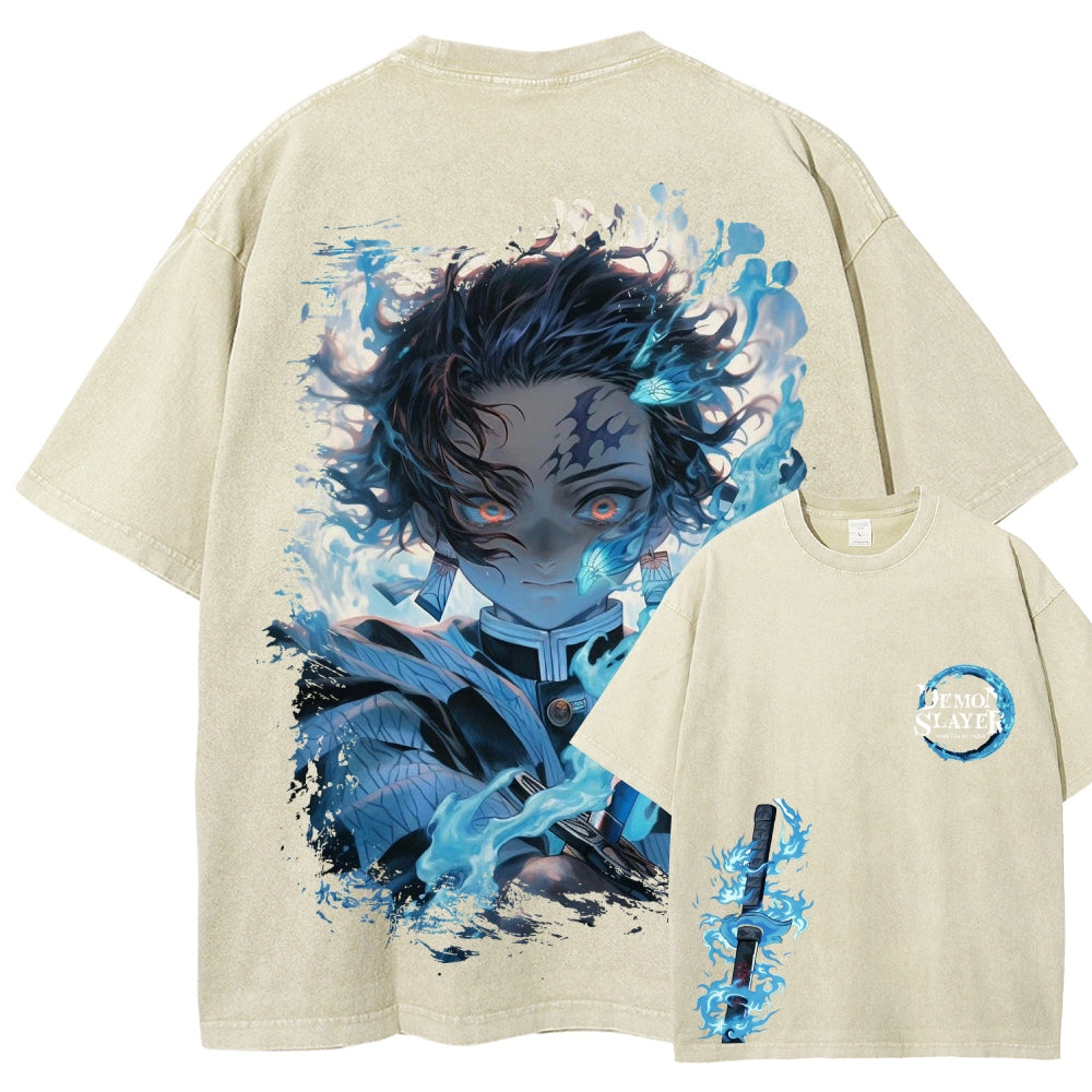 Unisex Fit Washed T-Shirt Demon Slayer