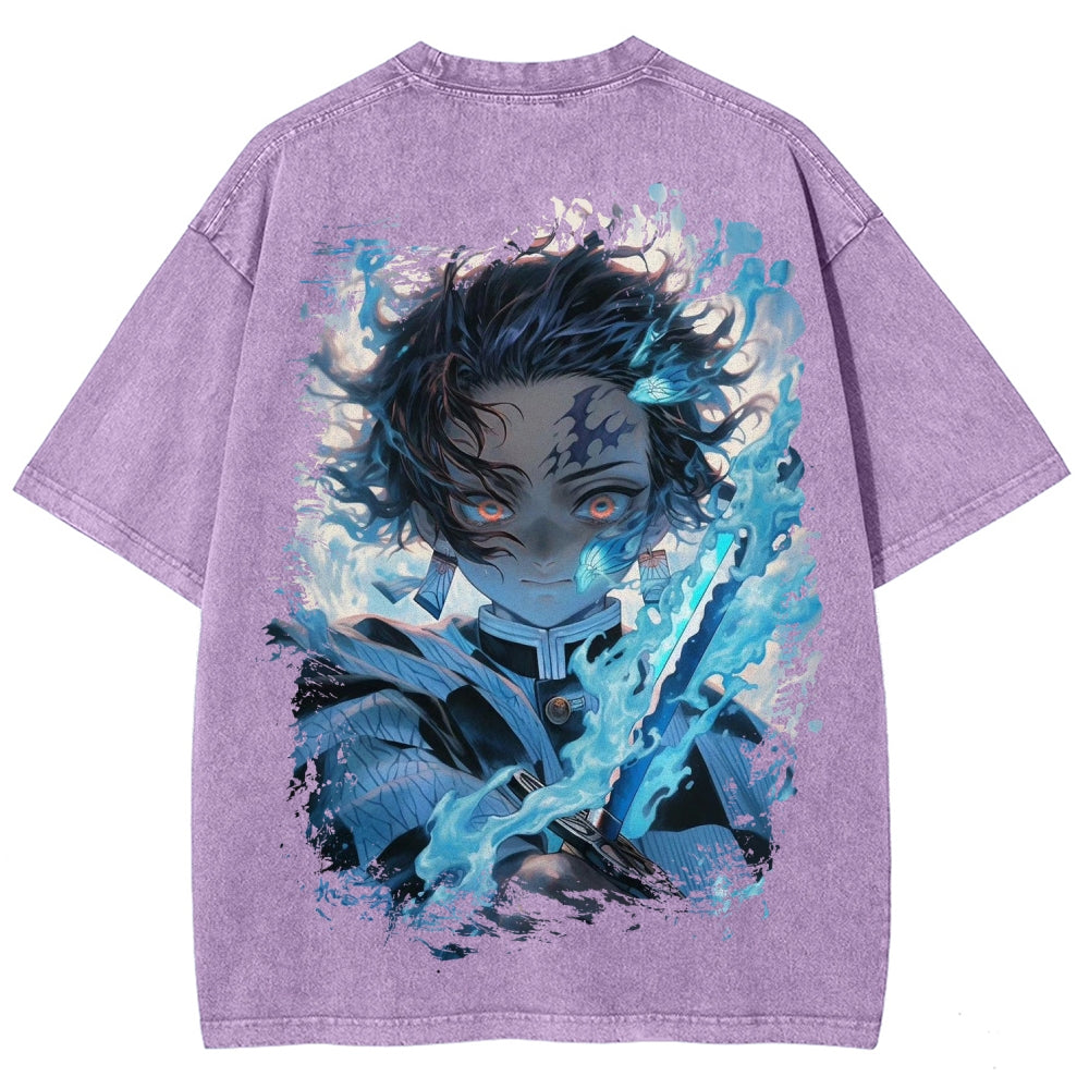 Unisex Fit Washed T-Shirt Demon Slayer