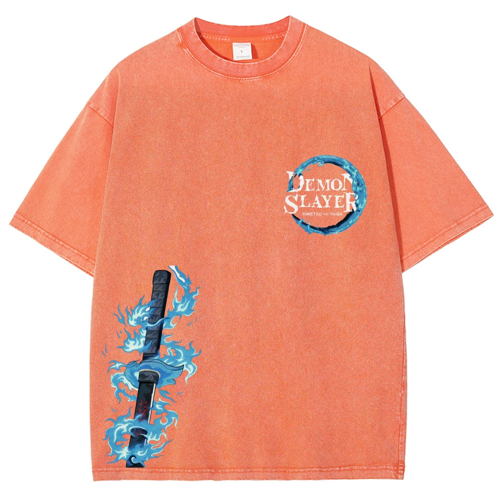 Unisex Fit Washed T-Shirt Demon Slayer