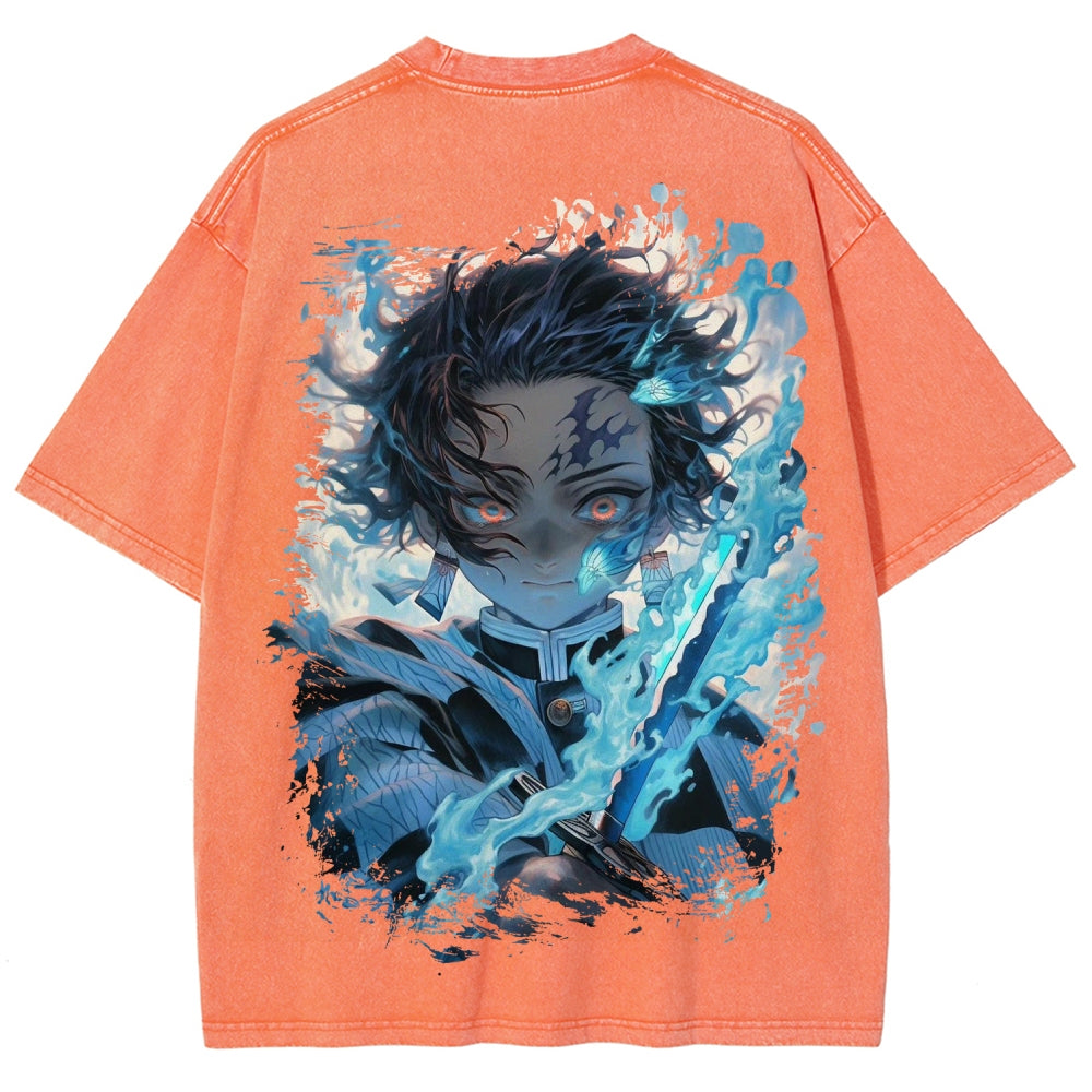 Unisex Fit Washed T-Shirt Demon Slayer