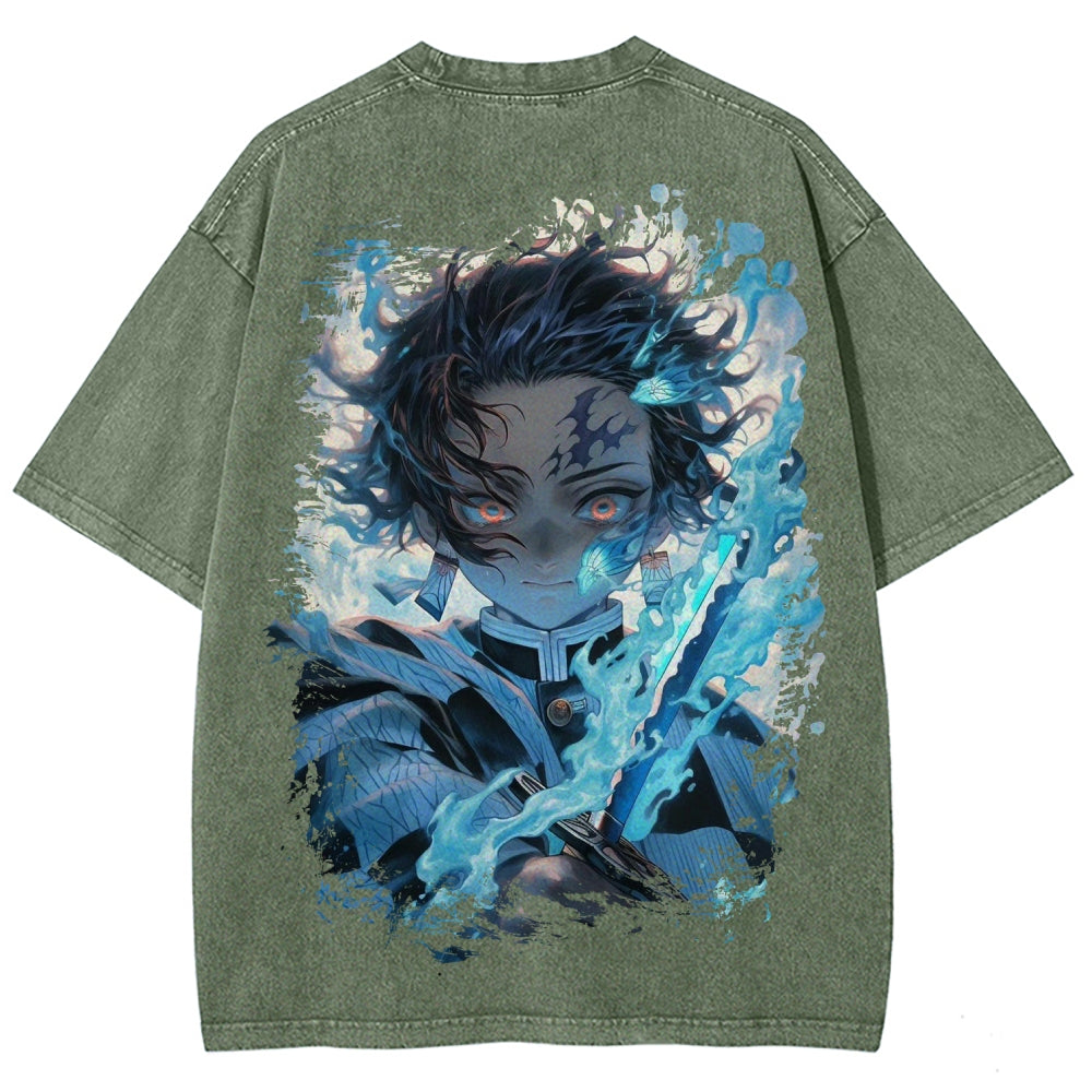 Unisex Fit Washed T-Shirt Demon Slayer