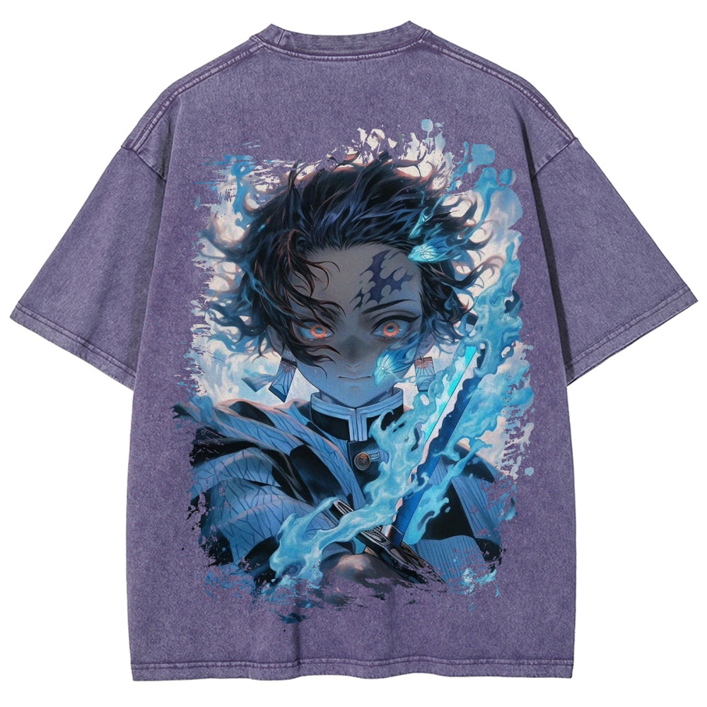Unisex Fit Washed T-Shirt Demon Slayer