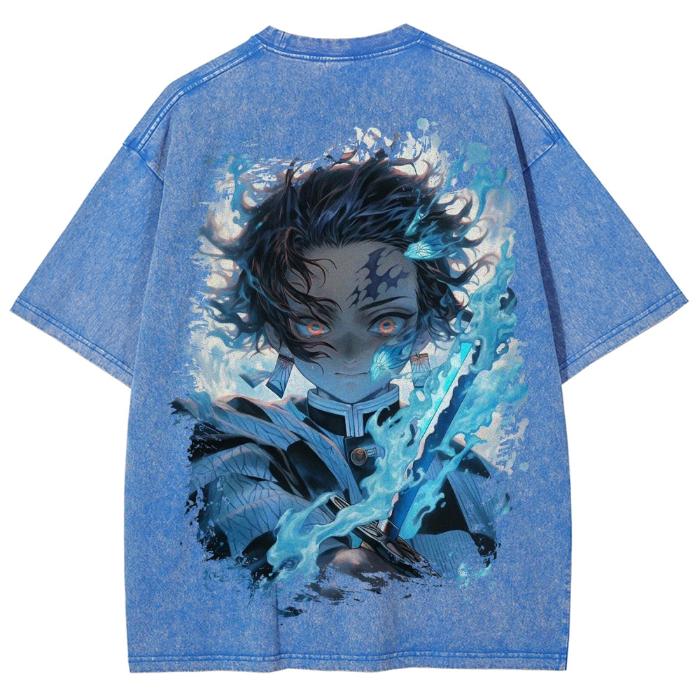 Unisex Fit Washed T-Shirt Demon Slayer