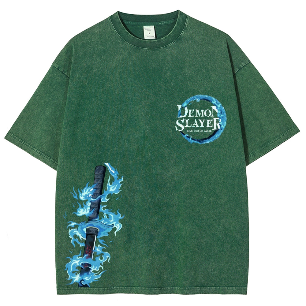Unisex Fit Washed T-Shirt Demon Slayer