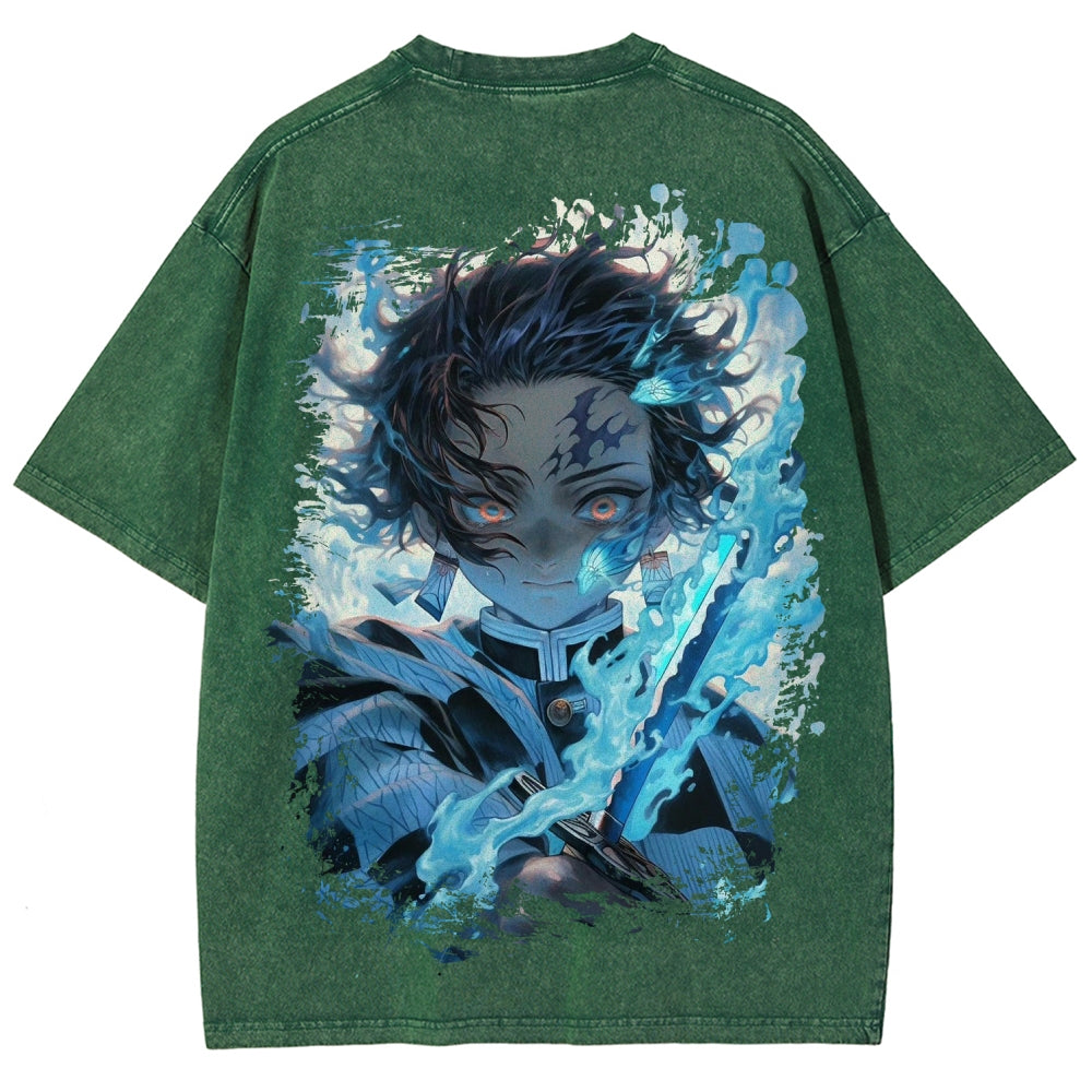 Unisex Fit Washed T-Shirt Demon Slayer
