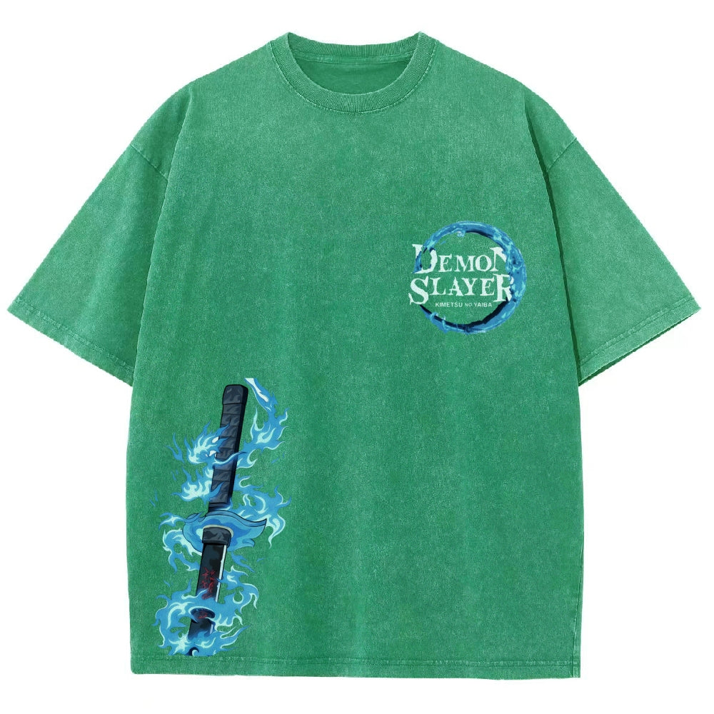 Unisex Fit Washed T-Shirt Demon Slayer