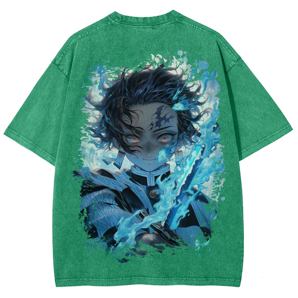 Unisex Fit Washed T-Shirt Demon Slayer