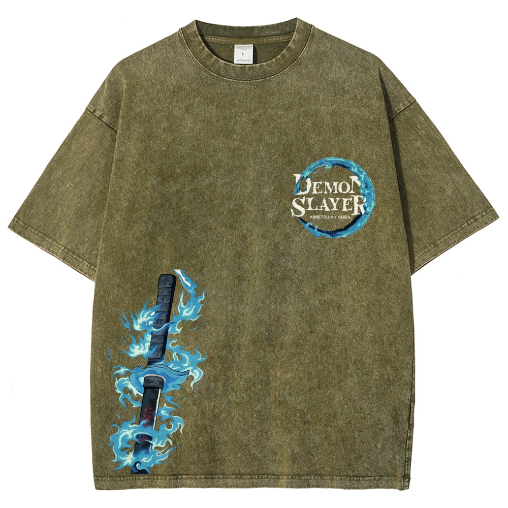 Unisex Fit Washed T-Shirt Demon Slayer