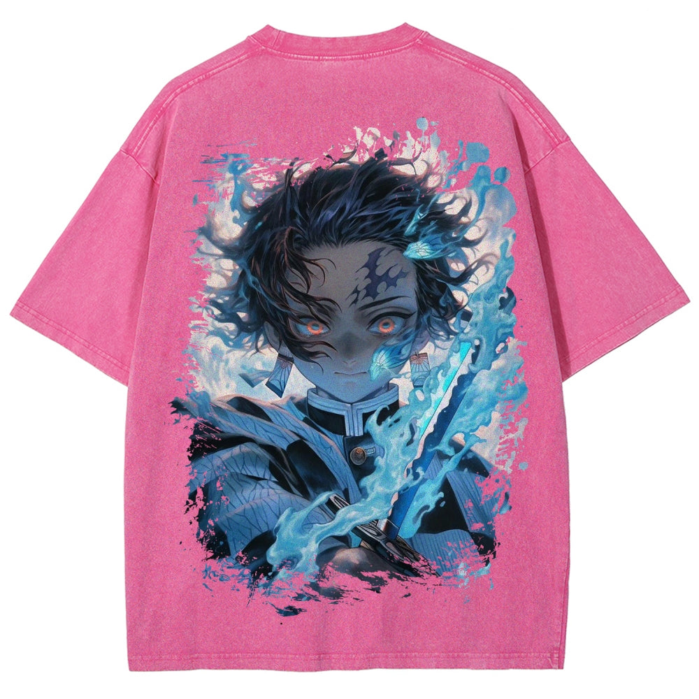 Unisex Fit Washed T-Shirt Demon Slayer
