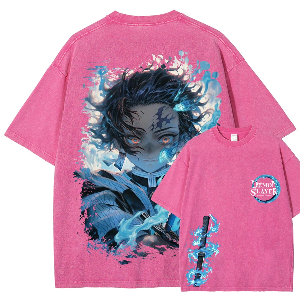 Unisex Fit Washed T-Shirt Demon Slayer