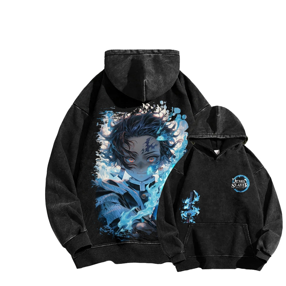 Unisex Washed Hoodie Demon Slayer