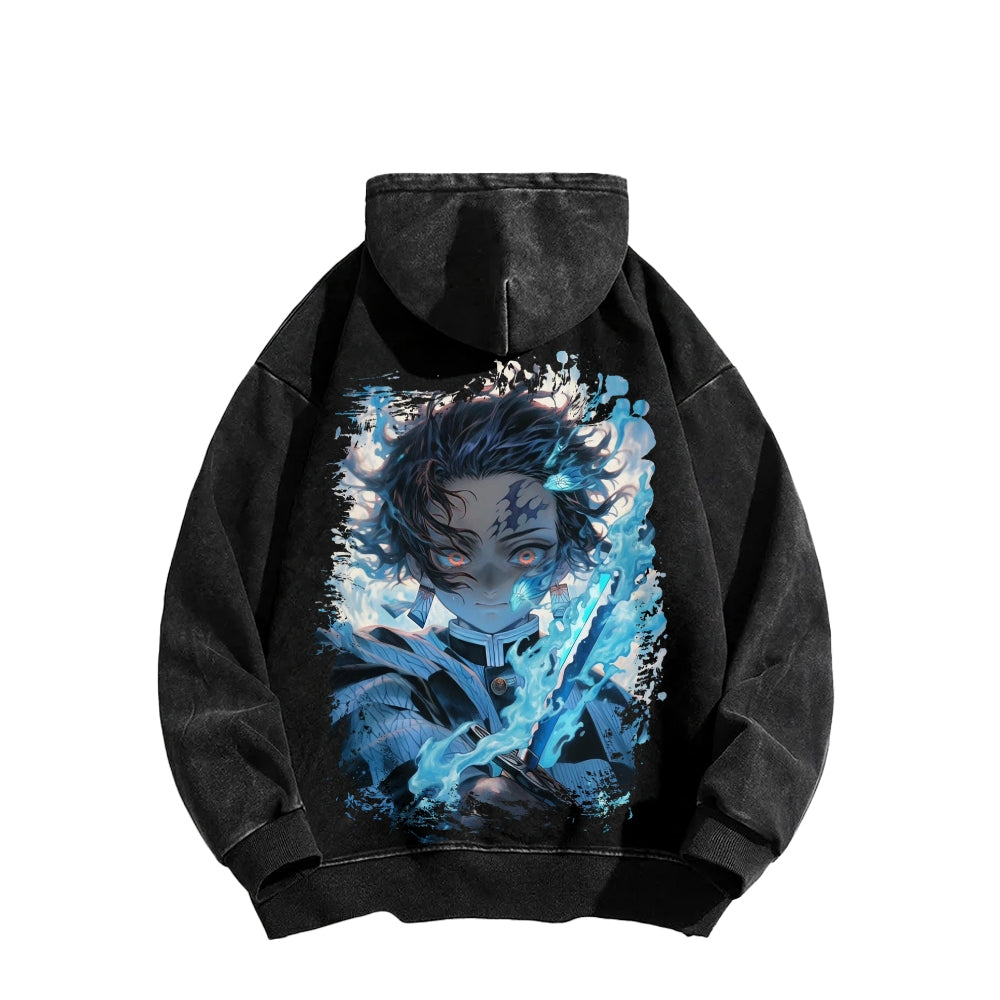Unisex Washed Hoodie Demon Slayer