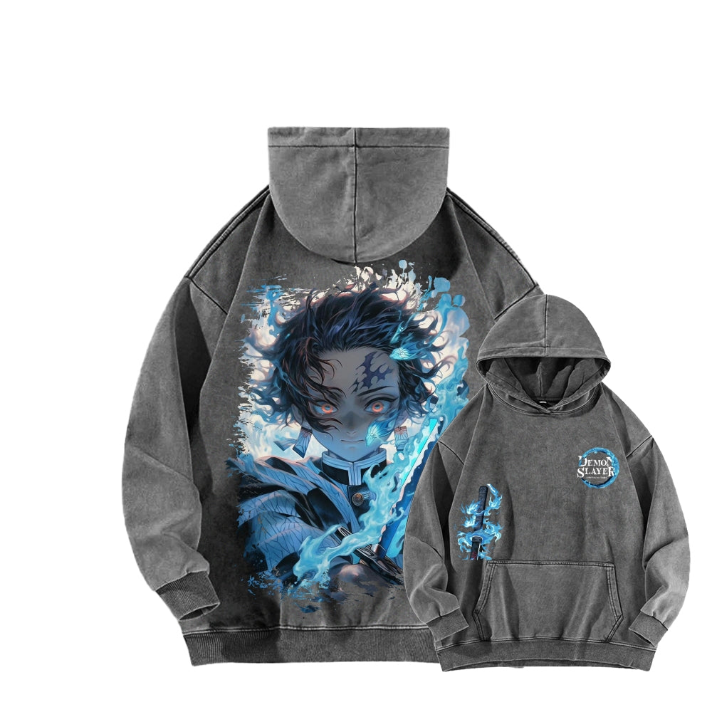Unisex Washed Hoodie Demon Slayer