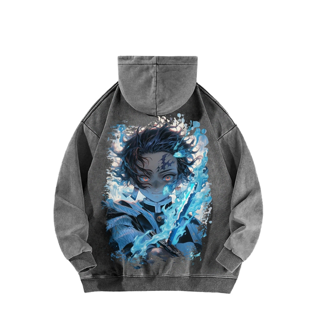 Unisex Washed Hoodie Demon Slayer