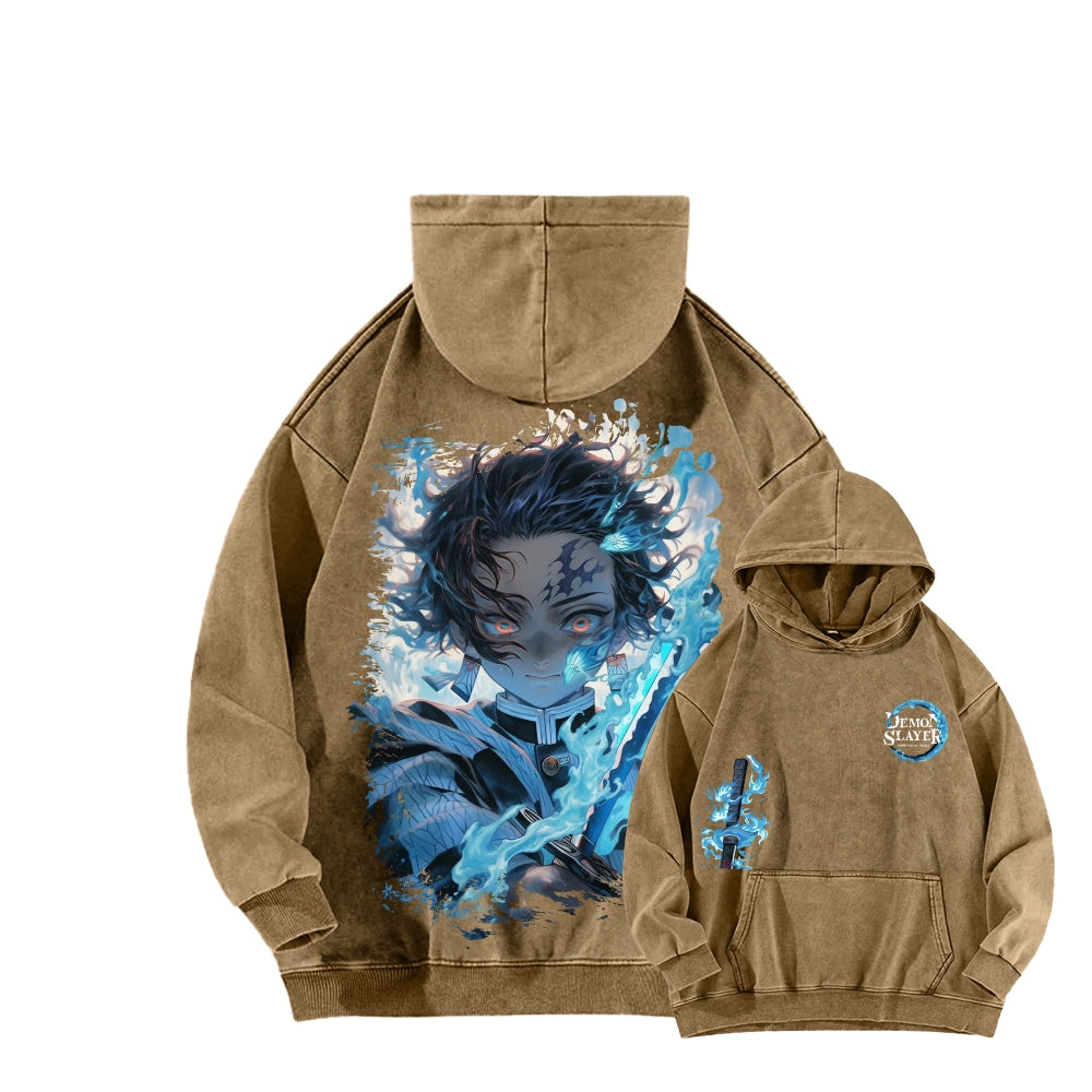 Unisex Washed Hoodie Demon Slayer