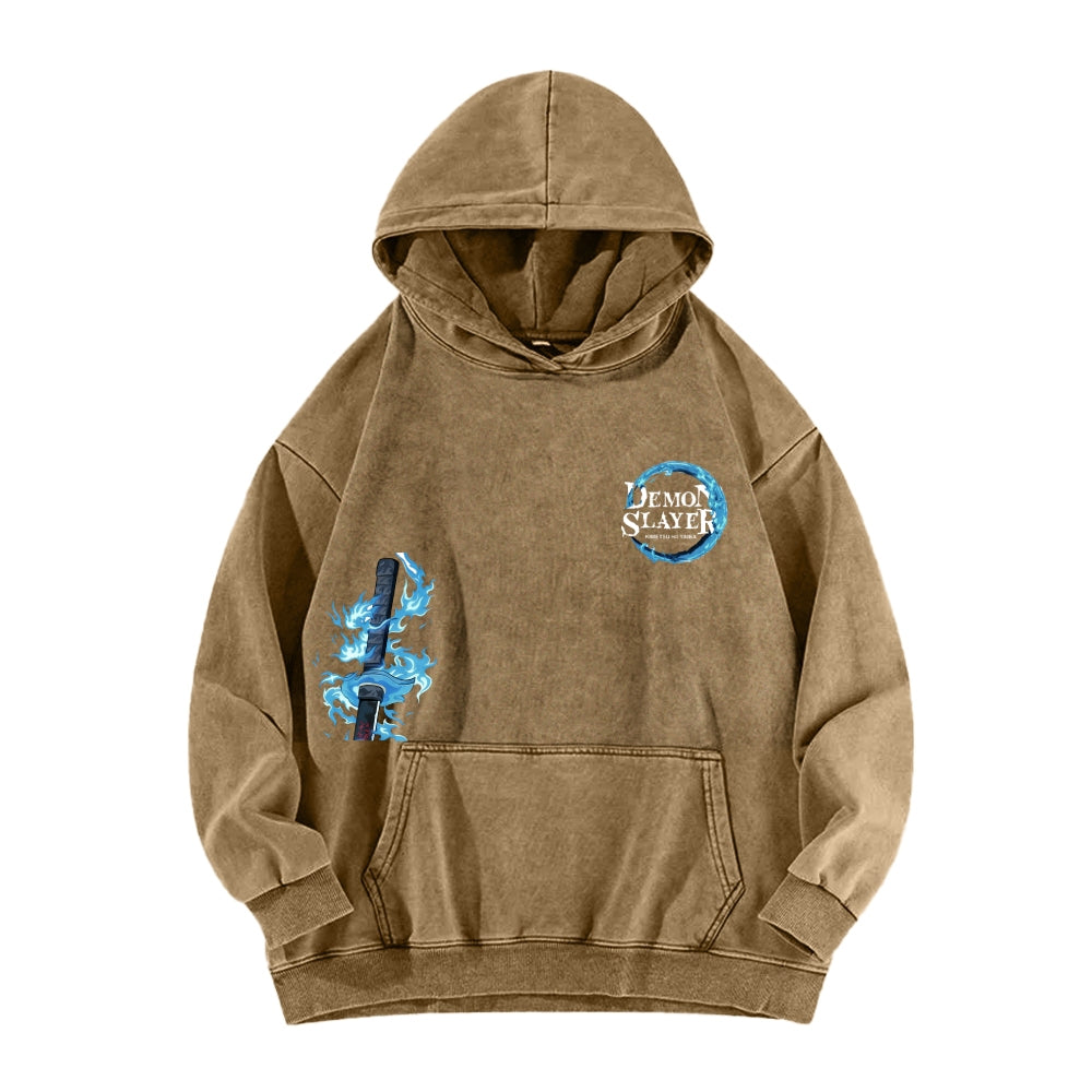 Unisex Washed Hoodie Demon Slayer