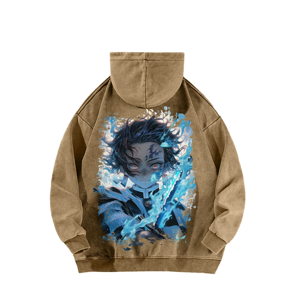 Unisex Washed Hoodie Demon Slayer