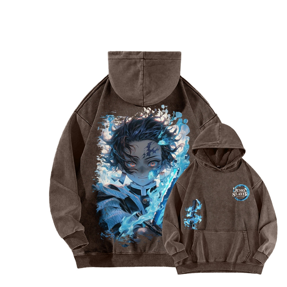 Unisex Washed Hoodie Demon Slayer