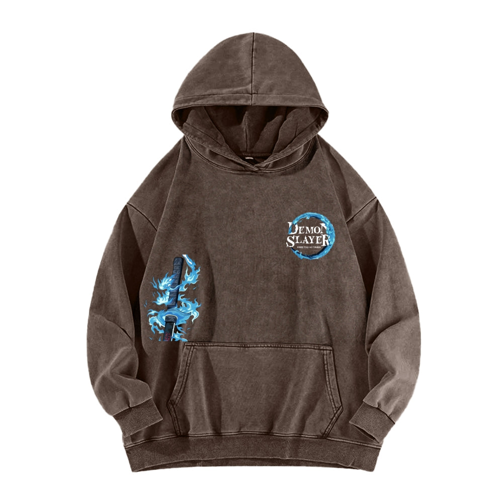 Unisex Washed Hoodie Demon Slayer