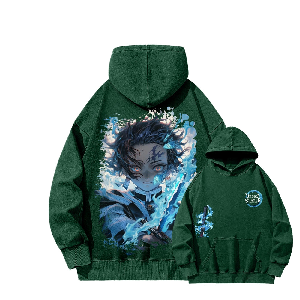 Unisex Washed Hoodie Demon Slayer