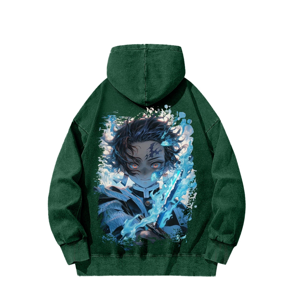 Unisex Washed Hoodie Demon Slayer