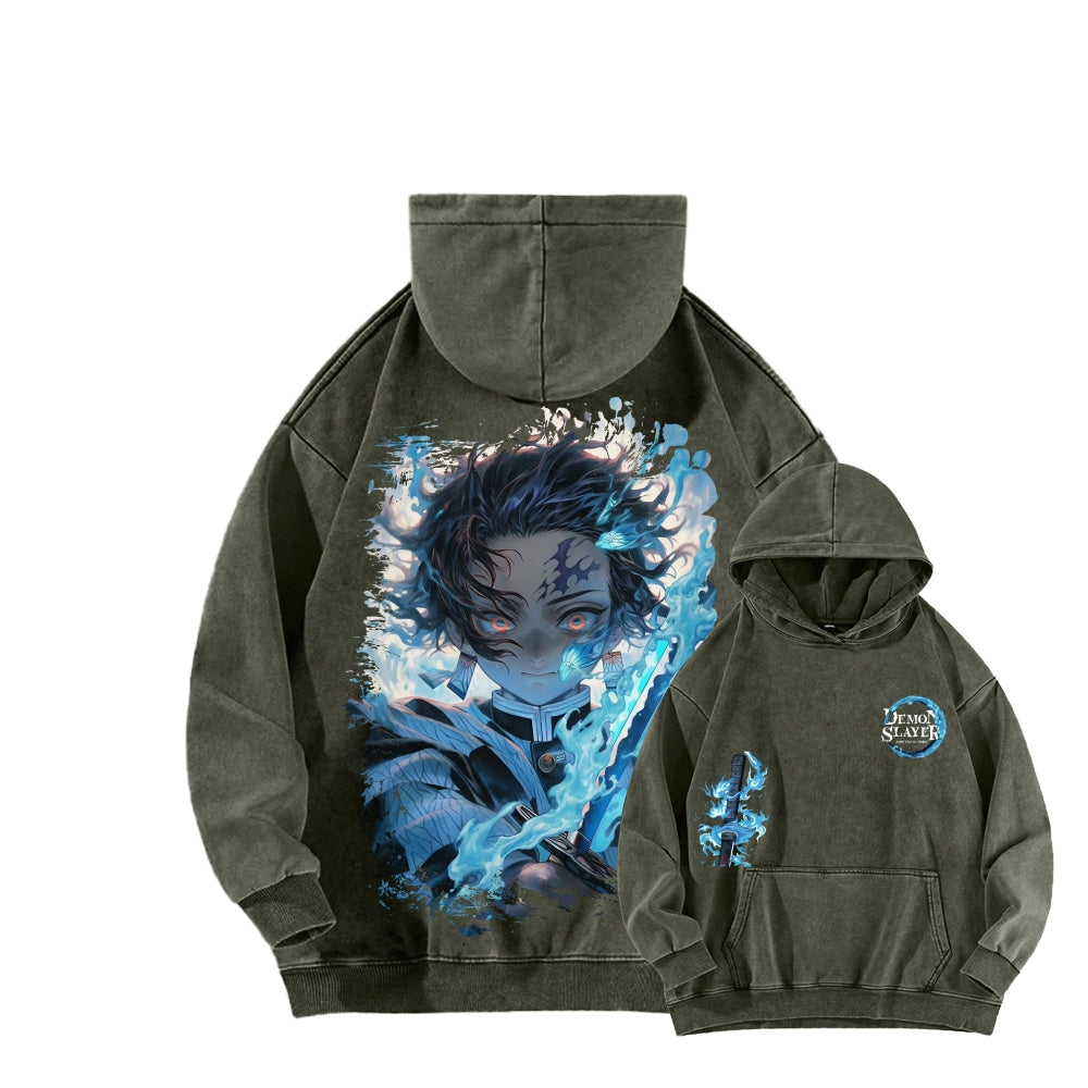 Unisex Washed Hoodie Demon Slayer