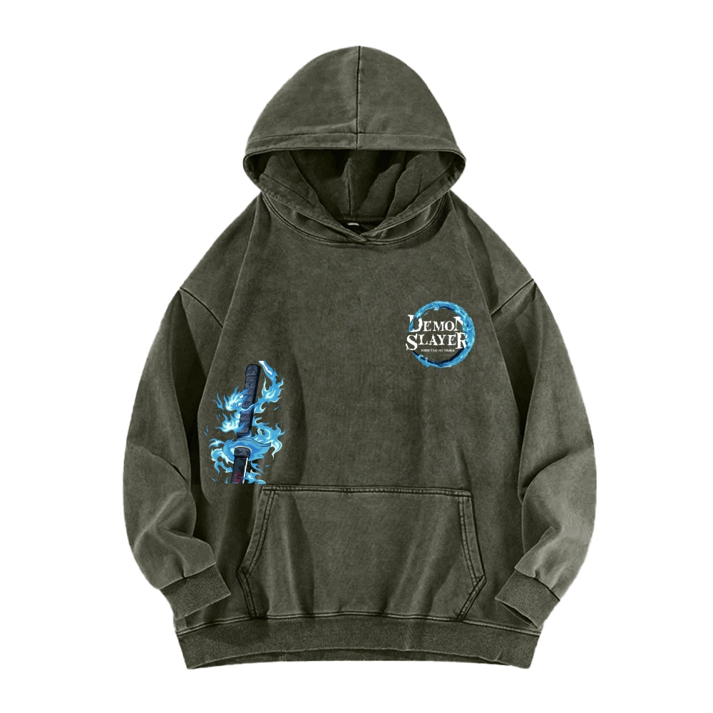 Unisex Washed Hoodie Demon Slayer