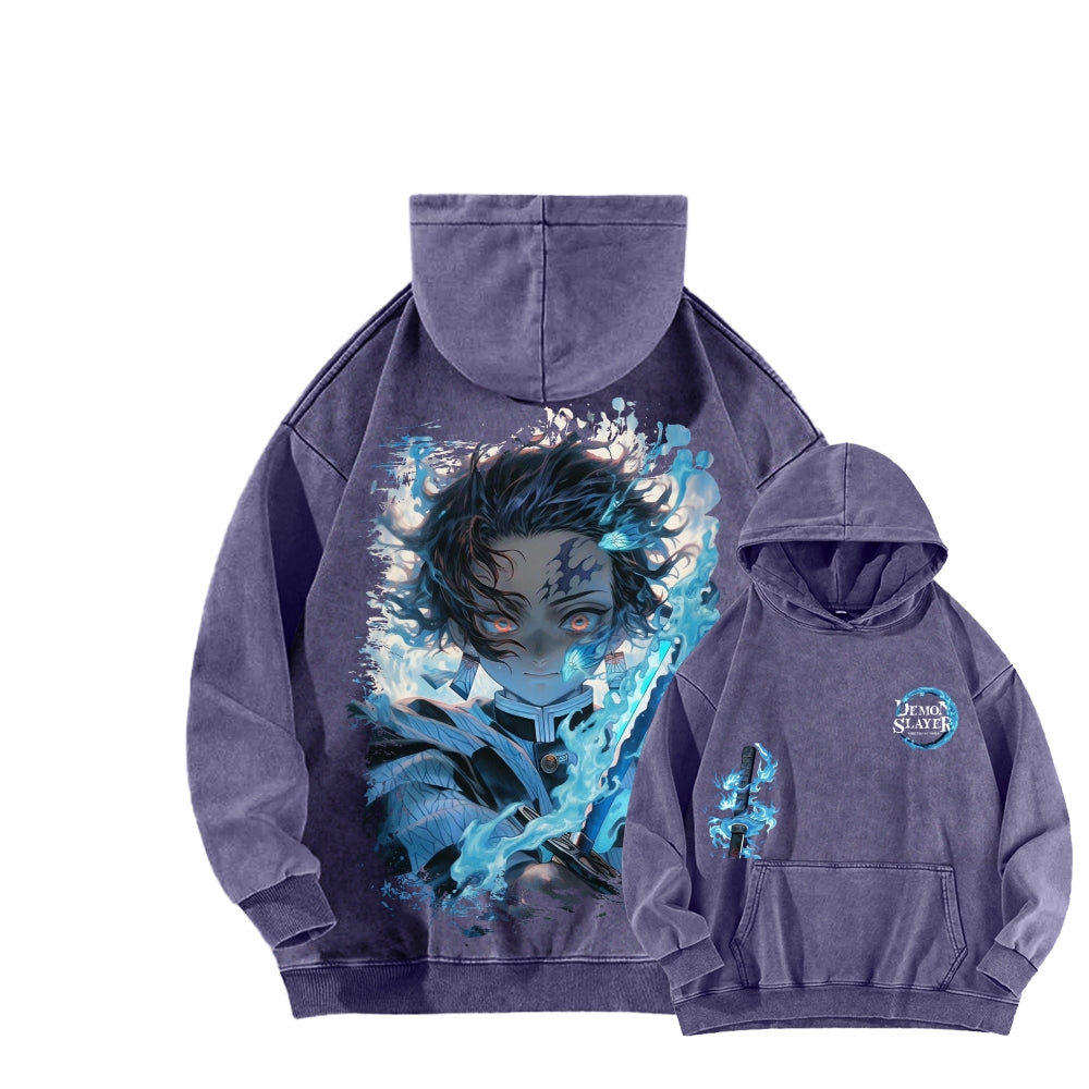 Unisex Washed Hoodie Demon Slayer