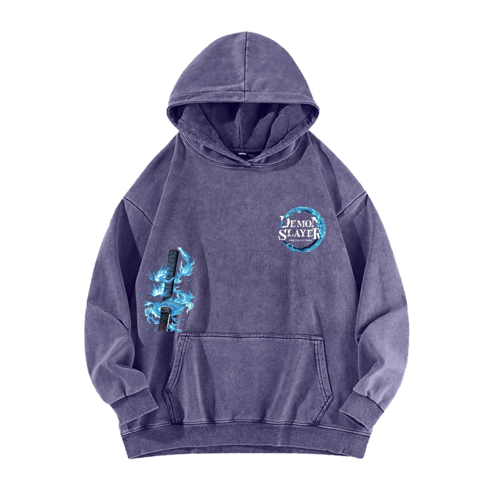 Unisex Washed Hoodie Demon Slayer